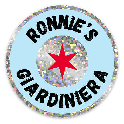 Ronnie’s Giardiniera Star Logo Glitter Sticker